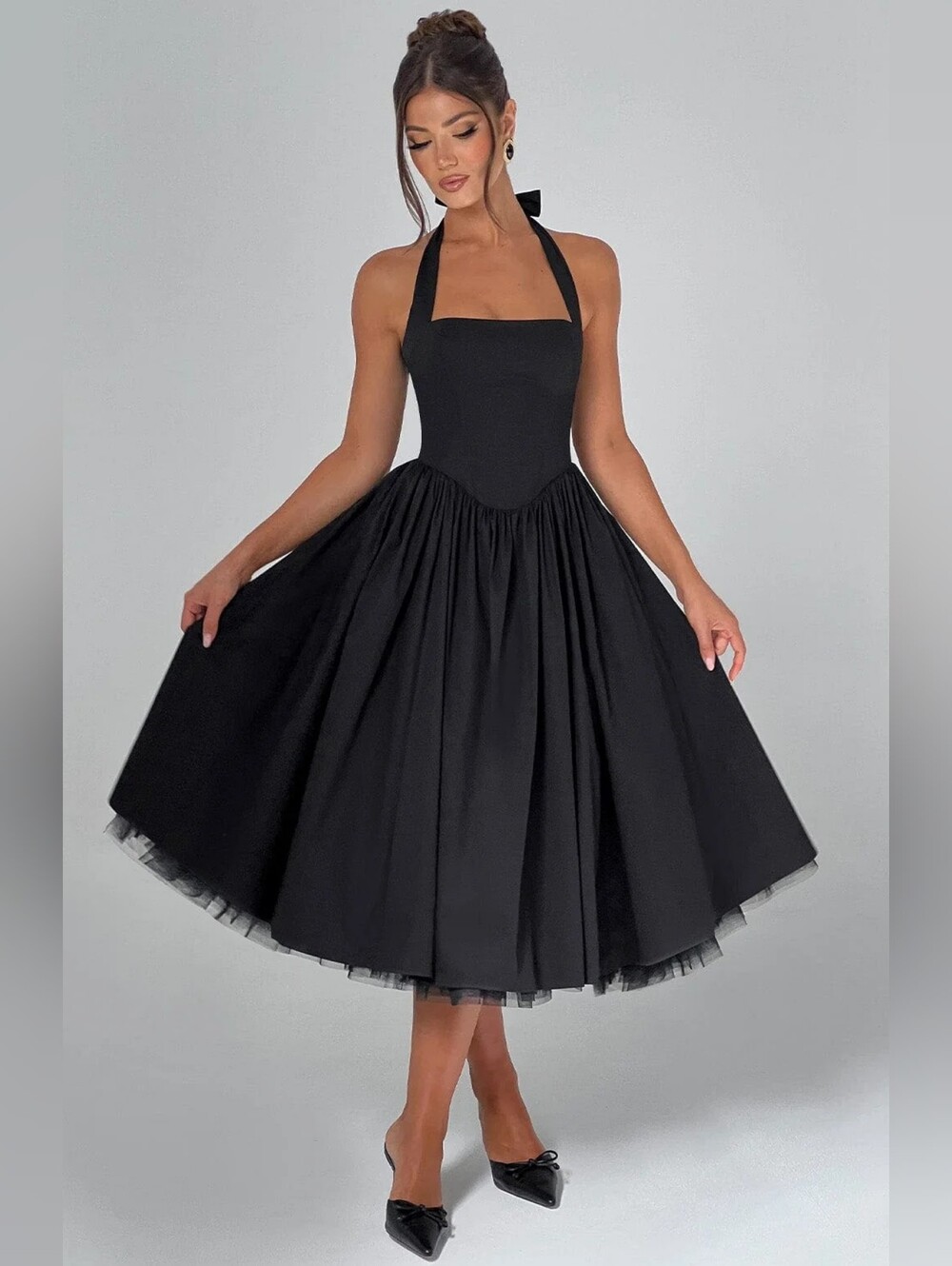 Vestido midi Cressida - Negro Babybio NWT $155